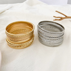 Conjunto de Pulseras de Aleación Estilo Boho, Chapadas en <span class=keywords><strong>Oro</strong></span> de 14K, Multicapa, Apilables, para Mujer, Regalo - Product Image 4
