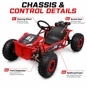 <span class=keywords><strong>Go</strong></span>-Kart ad Alta Velocità a 4 Tempi 212cc 70km/h per Corse All'aperto e Fuoristrada - Product Image 3