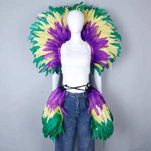 Ensemble de plumes cousues à la main pour spectacle de scène, mode douce, ailes détachables et jupe à paillettes, cosplay, <span class=keywords><strong>Halloween</strong></span>, carnaval, soirée - Product Image 4