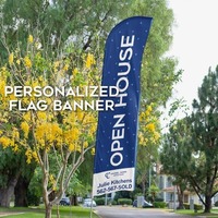Promotion d'événements extérieurs Impression haute définition double face Drapeau en forme de plume en forme de couteau en forme de larme Drapeau de plage personnalisé