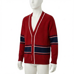 Custom University Sorority Fraternity Varsity Knit <b>Cardigan</b> <b>Oversized</b> Sports Club V-Neck Button Sweater Embroidery Patch Logo - Product Image 1