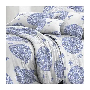 Custom service printing geometric patterned fabric microfiber polyester bed sheet fabric