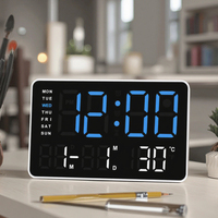 Horloge de bureau numérique intelligente personnalisée multifonctionnelle avec heure et date horloge numérique pour chambre