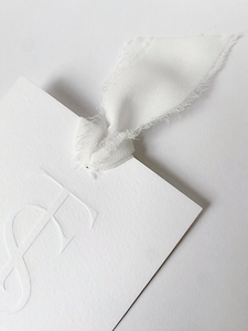 Étiquette en papier <span class=keywords><strong>de</strong></span> coton gaufré Middleton « Save the Date » avec ruban <span class=keywords><strong>de</strong></span> soie pour cartes <span class=keywords><strong>de</strong></span> visite <span class=keywords><strong>de</strong></span> vêtements - Product Image 5