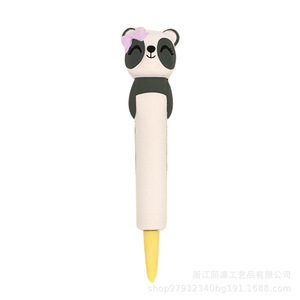 Porte-stylo Panda en plastique souple, design animal mignon, pour enfants, fournitures scolaires, cadeau - Product Image 1