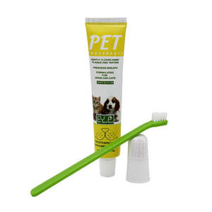 Dog Eco-Friendly Plastic <b>Toothbrush</b> Pack Long Handle <b>Headed</b> <b>Toothbrush</b> Dental Care Kit Includes Toothpaste Pet Finger Accessory - Product Image 2