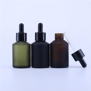 60ml <span class=keywords><strong>vide</strong></span> De Luxe mat givré en verre d'emballage cosmétique flacon compte-gouttes avec <span class=keywords><strong>Pipette</strong></span> Noire pour le pétrole - Product Image 2