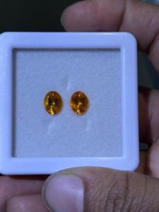 Pierres de grenat mandarin naturelles, taille ovale brillante, paires, qualité exceptionnellement élevée, pierres de grenat Fanta - Product Image 2