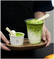 Gobelets à café jetables avec couvercles, gobelets à matcha latte commerciaux, gobelets pour boissons froides, gobelets à thé au lait glacé Americano, personnalisables.