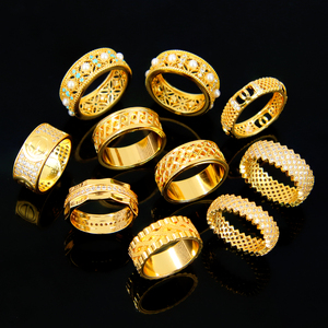 Elegant 21k Gold Plated Bridal Jewelry <b>Rings</b> Pearl <b>Turquoise</b> Zircon Inlay Vintage Wedding <b>Ring</b> for Women Gifts - Product Image 4