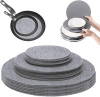 Séparateurs ronds de stockage de plaque de tissu de feutre de laine de conception moderne protecteurs de plat faits sur commande tapis/protections légers de table à un prix