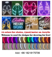 12 colores a elegir, letreros de neón LED divididos personalizados, diseño personalizado gratis