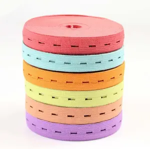 Manufacturer customized 1.5cm color buttonhole elastic band fetal heart monitoring band polyester elastic adjusting button band