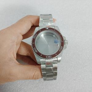 Boîtier argenté brossé + bracelet + <span class=keywords><strong>lunette</strong></span>, 40 mm, verre plat/grossissant, verre saphir, mouvement NH35/NH36. - Product Image 6