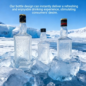 Bouteille de spiritueux de luxe 200ml 300ml 500ml en verre transparent Super Flint pour Whisky Vodka Tequila Brandy Gin avec logo personnalisé - Product Image 2