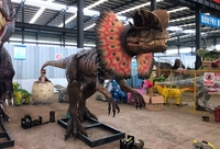 Modèle de dinosaure en métal personnalisé, Dilophosaurus animatronique réaliste pour parc d'aventure intérieur/extérieur, aire de jeux pour enfants