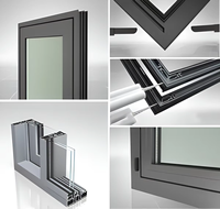 Profilé en aluminium 6063 pour cadre de porte et fenêtre à rupture de pont thermique, extrusion d'aluminium pour cadre de porte battante en verre