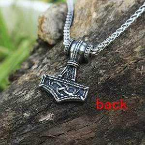 Pendentif en acier inoxydable pour homme, dieu de la foudre Perun, <span class=keywords><strong>mythologie</strong></span> slavie, pagane orientale, collier marteau de guerrier <span class=keywords><strong>viking</strong></span> - Product Image 2