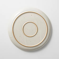Plat à entrée plat en céramique nordique à pois fait à la main, plat à steak en porcelaine durable pour restaurant, vaisselle de qualité supérieure pour la maison
