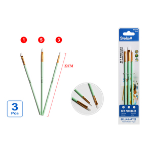 Set di pennelli per capelli in Nylon viola chiaro 3 pezzi per progetti di pittura artistica e artigianale inclusi pennelli ad olio - Product Image 1