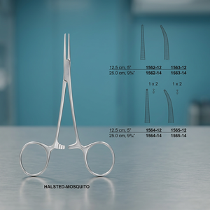 Fabricación personalizada profesional médico HALSTED MOSQUITO fórceps hemostáticos Hemostat curvado recto Kocher fórceps - Product Image 1