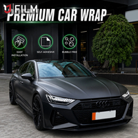 Film Vinyle Adhésif YAJIU pour Covering de Voiture – Vinyle Céramique Satiné Noir pour Enveloppement Complet de Véhicule