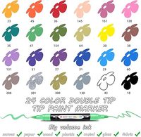 Marqueurs d'art 24 couleurs, directement de l'usine, avec encre imperméable, non toxique et inodore, certifiés sûrs pour le papier et la poterie