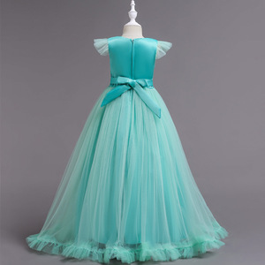 Robe longue de princesse en tulle et maille de haute qualité pour adolescentes, idéale pour les spectacles de piano, vente en gros directe usine - Product Image 1