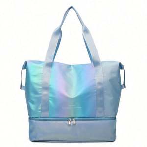 Sac de sport et de fitness à séparation sec/humide, coloré et scintillant, pour femme, sac de voyage et de rangement prénatal avec compartiment à chaussures - Product Image 1