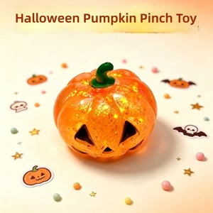 Juguete antiestrés de goma blanda con diseño de cabeza de calabaza de Halloween, novedoso, con purpurina, creativo, para descompresión, venta al por mayor transfronteriza - Product Image 4