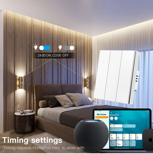 Interrupteur intelligent WiFi Apple HomeKit EU UK, interrupteur mural intelligent, interrupteur neutre, compatible avec <span class=keywords><strong>Home</strong></span> Assistant, Homekit, commande vocale Siri - Product Image 5