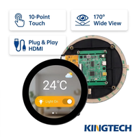 Kingtech Pantalla Táctil Capacitiva Multipunto Integrada de 3.4 Pulgadas, Negra, 800*800 IPS, 320nits, Monitor LCD para Hogar Inteligente Raspberry Pi