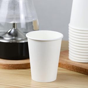 Gobelets en papier biodégradables à paroi simple de haute qualité avec logo personnalisé et couvercles pour vin, café, thé, utilisation aérienne et crème glacée - Product Image 2