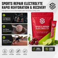 Poudre d'électrolytes sportifs à haute absorption pour la récupération post-entraînement, mélange de L-théanine, taurine et magnésium, fournisseur ODM en marque blanche