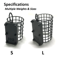 Lovita Cage à appâts en acier inoxydable noir, robuste, écologique et durable, pour la pêche à la carpe, poids 40g-60g, dimensions 28x34mm