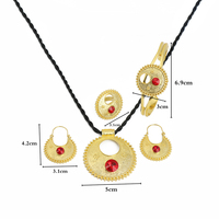 FS Érythrée Habesha Charme Africain Géométrique Style Ethnique Couleur Or Ensemble de Bijoux pour Femmes
