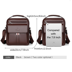 Borsa a Tracolla Multifunzionale in <span class=keywords><strong>Pelle</strong></span> PU Personalizzabile con LOGO, per Lavoro e Affari, Grande Capacità, Regalo per <span class=keywords><strong>Uomo</strong></span> - Product Image 2