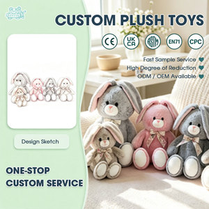 Peluche Famille de Lapins Colorés Personnalisés, Jouet Doux en Peluche, Animal en Peluche à Câliner, OEM ODM, Mascotte Personnalisée, Vente Directe Usine Professionnelle - Product Image 1