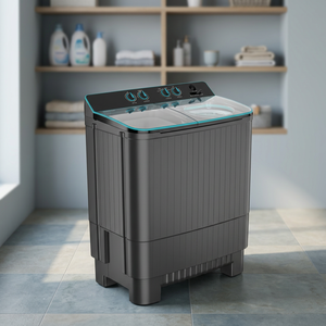 Lave-linge semi-automatique durable à deux cuves avec fonctions de lavage et d'essorage pour le linge domestique et l'entretien des vêtements - Product Image 2