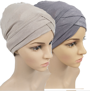 New Spot India Baotou Turban pour femme <span class=keywords><strong>Hijab</strong></span> croisé à quatre couches Chapeau de nuit <span class=keywords><strong>avec</strong></span> matériau en polyester pour une utilisation en extérieur pour les musulmans - Product Image 1