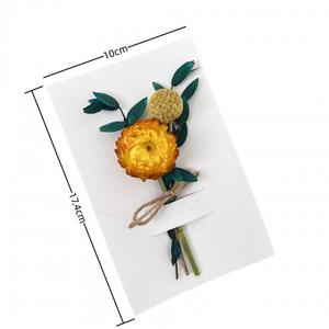 การ์ดขาวทำมือด้านเดียวประดับดอกไม้แห้ง สำหรับอวยพรคริสต์มาส ของขวัญขอบคุณ และของชำร่วยในเทศกาล - Product Image 5