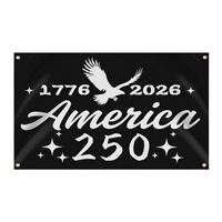 Drapeau de fanion personnalisé en usine 3x5 pieds pour le 250e anniversaire de l'Indépendance américaine, impression numérique sur polyester