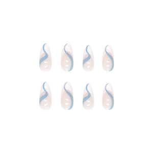 High Pure Desire Glitter <span class=keywords><strong>Diagonal</strong></span> Edge French Press-On Uñ<span class=keywords><strong>as</strong></span> en forma de almendra Sweet Girl Uñ<span class=keywords><strong>as</strong></span> suaves para dedos Venta al por mayor Francés - Product Image 4