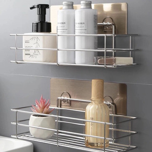 Stainless Steel <b>Corner</b> Bathroom <b>Shelf</b> No Drill Storage Rack Triangle Shape For Bathroom Supplies Kitchen Use - Product Image 1