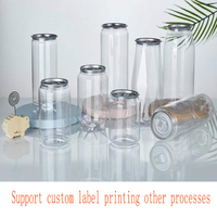 Boîtes faciles à ouvrir en plastique PET transparent de 250 ml, 330 ml, 350 ml, 500 ml, 650 ml, 700 ml pour l'emballage de jus, de soda, de bière et de café