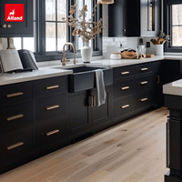 Armoires de cuisine modernes modulaires en contreplaqué laqué noir Alland Custom Plywood Shaker avec robinet pour salle à manger et appartement