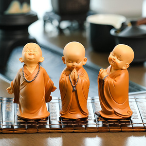 Figura de Monje Zen de Resina, Estilo de Dibujos Animados, Decoración para el Hogar, Decoración para Mesa de Té, Regalo - Product Image 1