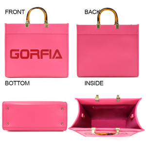 Bolso de mano de cuero PU de lujo para mujer <span class=keywords><strong>Marc</strong></span>, cierre de cremallera, portátil, con logotipo personalizado, gran capacidad, bolso de oficina con letras/ - Product Image 5