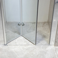 Porte de douche pliante en verre trempé avec quincaillerie chromée pour cabine de douche d'angle, sur mesure, vente en gros