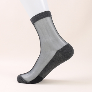 Transparent Summer Breathable Crystal Crew Gay Mens <strong>Sheer</strong> Silk <strong>Socks</strong> for Men - Product Image 4